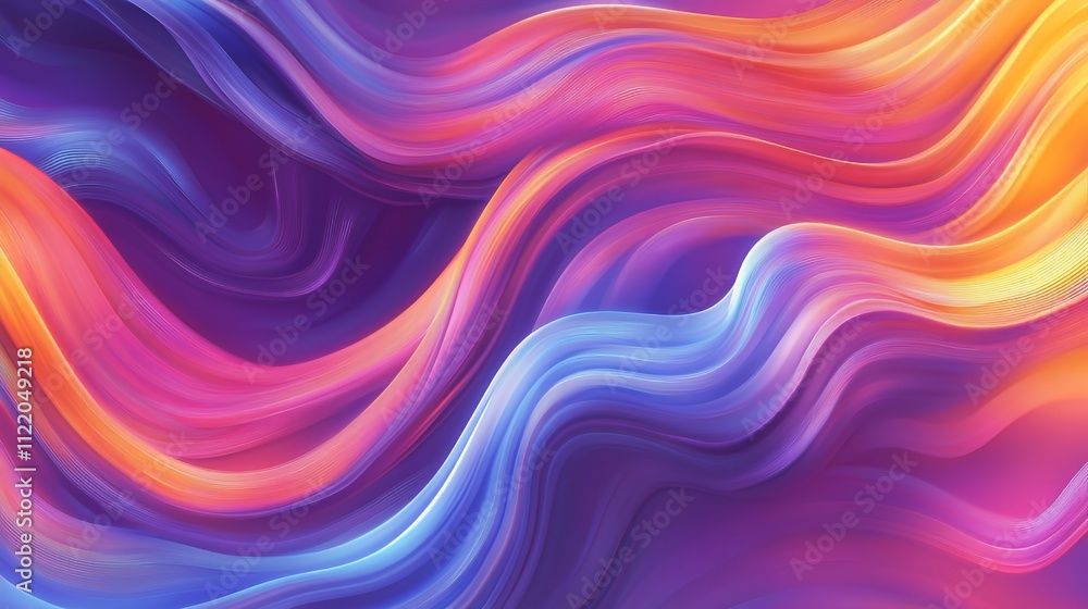 Obraz premium A vibrant, flowing abstract design with waves of color blending together.
