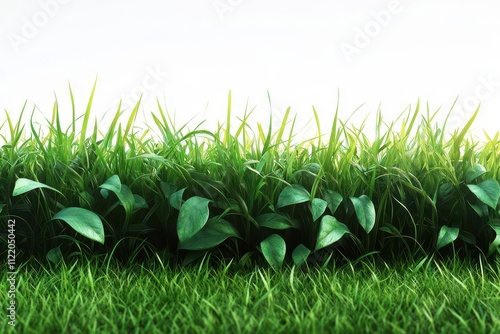 Obraz na płótnie cartoon-style green grass patterns fill a white background, showcasing playful designs and textures that bring a whimsical touch to the concept of nature w salonie