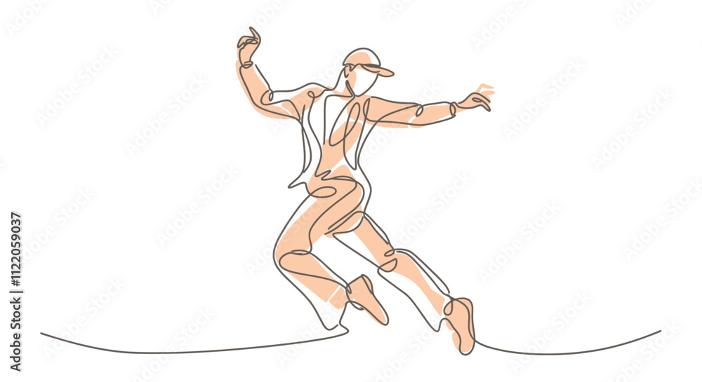 Fototapeta premium Minimalist Continuous Line Art Abstract Faces and Dynamic Figures 