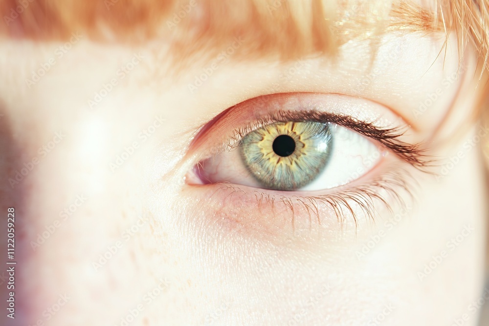 Close-up of green human eye with details of iris. Close-up of green human eye with details of iris.