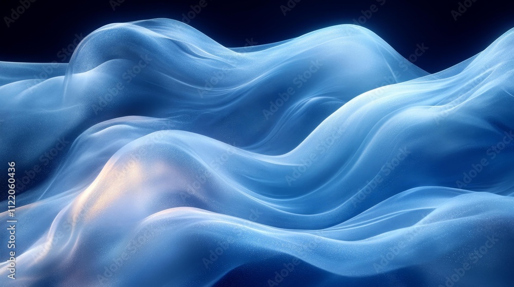 Obraz premium Abstract Flowing Lines in Icy Tones for New Year. Generative AI