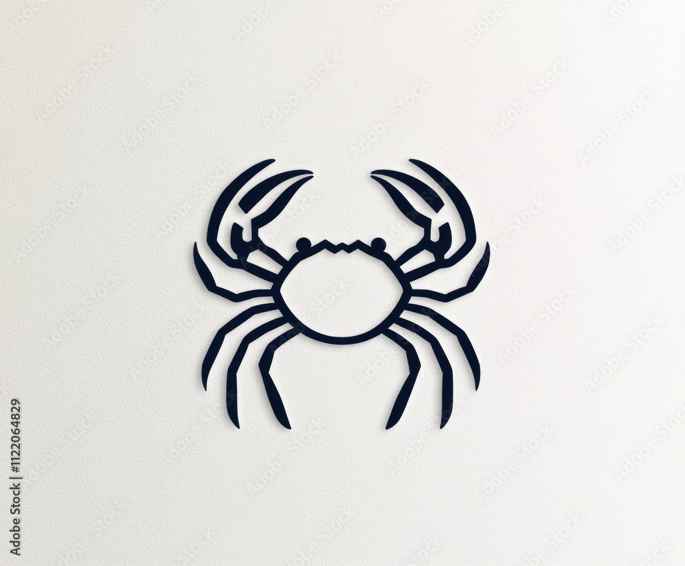 Obraz premium Simple line art illustration of a crab. (2)