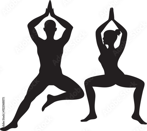 Muscle man and woman with dumbbells