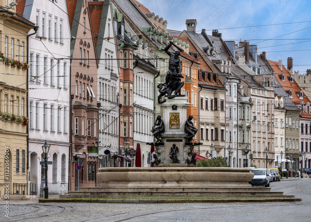 Herkules fountaion in the old town of Augsburg