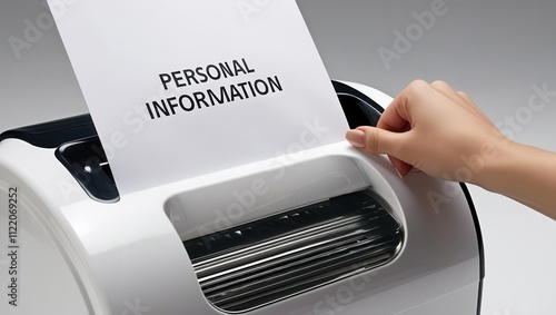 Shredding personal information for privacy protection office image indoor close-up security awareness photo