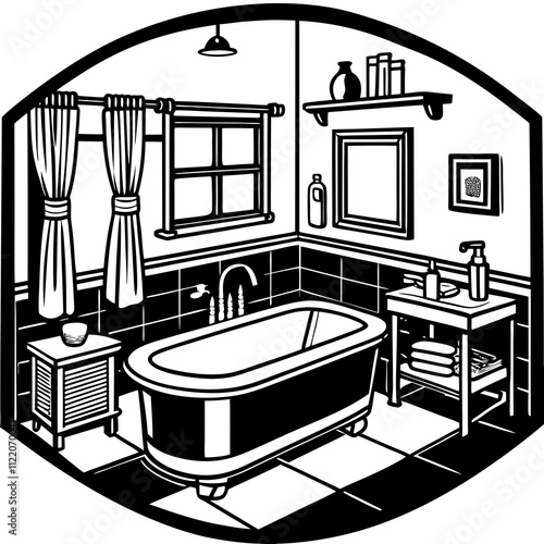 illustration of a bathroom