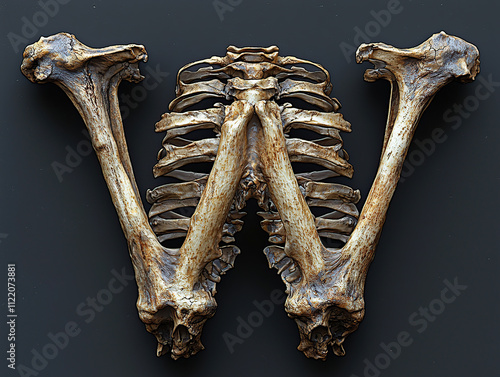 skeleton, bone, anatomy, osteology, skull, vertebrae, ribs, femur, tibia, fibula, humerus, radius, ulna, clavicle, scapula, pelvis, mandible, maxilla, sternum, patella, phalanges, metacarpals, metatar photo