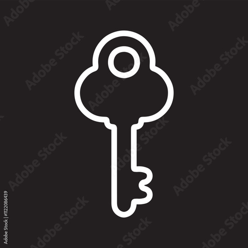 Key icon vector. Key logo design. Key vector icon illustration isolated on black background