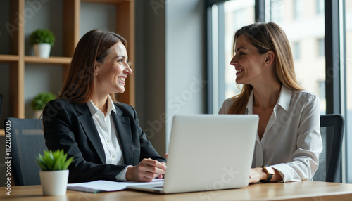 Wallpaper Mural Businesswomen in Discussion: Collaboration and Success Torontodigital.ca