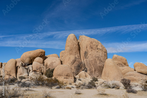 Weathered Granitic Rocks. White Tank Quartz Monzonite. White Tank Campground，Joshua Tree National Park, California geology. Mojave Desert photo