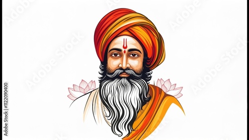 vector illustration of Guru Ravidass Jayanti. photo