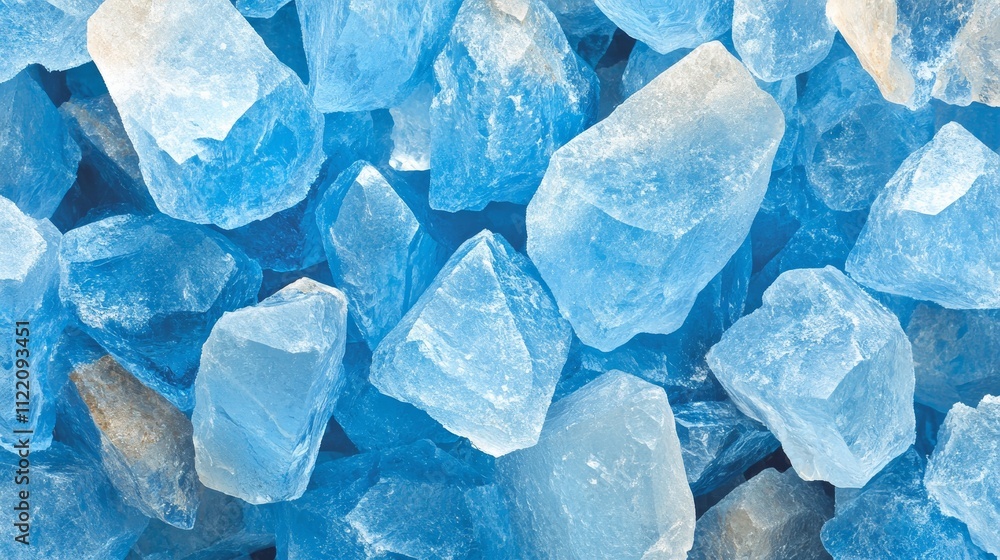 Cool Blue Crystals, Abstract Background Of Icy Blue Minerals Close Up. Geology, Textures Cool Blue Crystals, Abstract Background Of Icy Blue Minerals Close Up. Geology, Textures