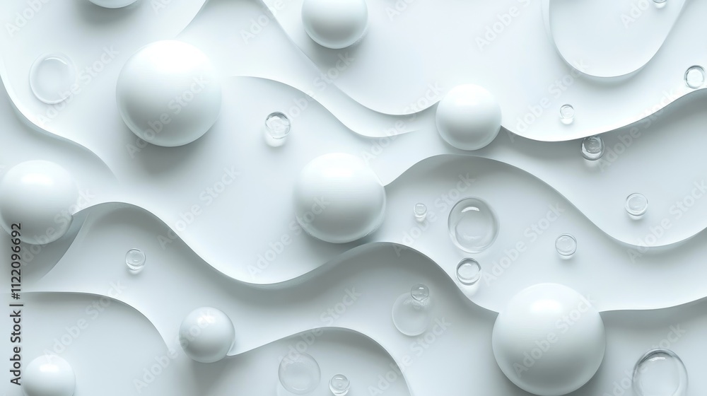 Abstract 3D White Background, Generative AI Abstract 3D White Background, Generative AI