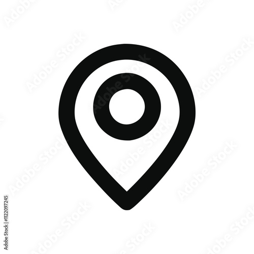 Location Pointer Icon: Bold Black Location Pin Icon