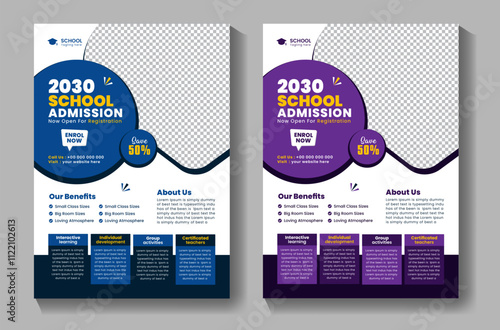 School Education Admission Flyer Design Banner Template