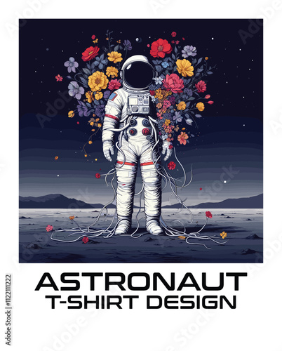 Astronaut Vector T Shirt Design