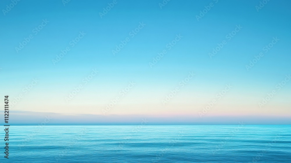 Calm ocean with serene blue sky at sunset. Calm ocean with serene blue sky at sunset.