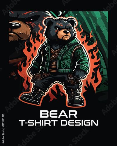 Bear Vector T Shirt Design photo