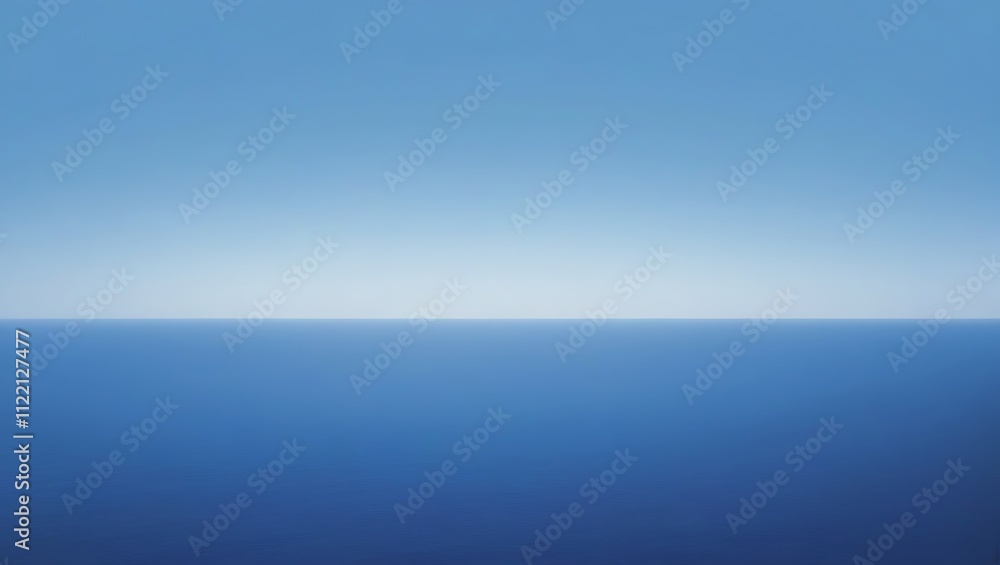 Fototapeta premium Serene Blue Sky Meets Tranquil Ocean Horizon