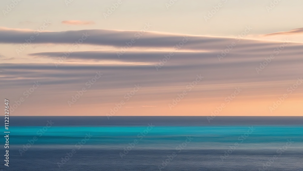 Fototapeta premium Serene Sunset Sky Over Calm Ocean Waters
