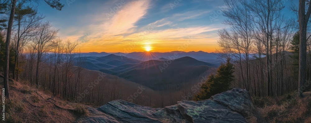 Fototapeta premium Sunset over mountains