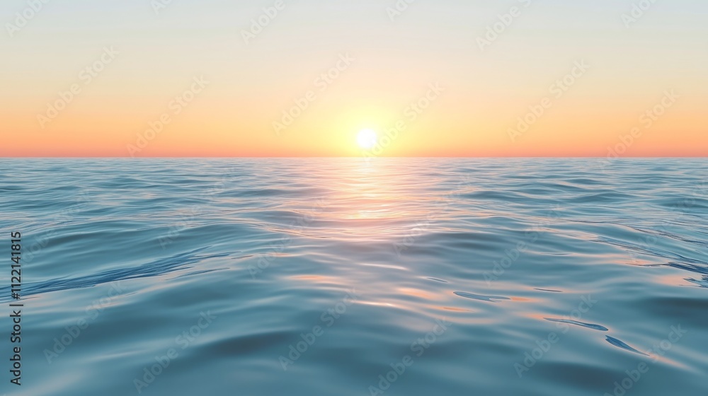 Fototapeta premium Serene ocean waves at sunset.
