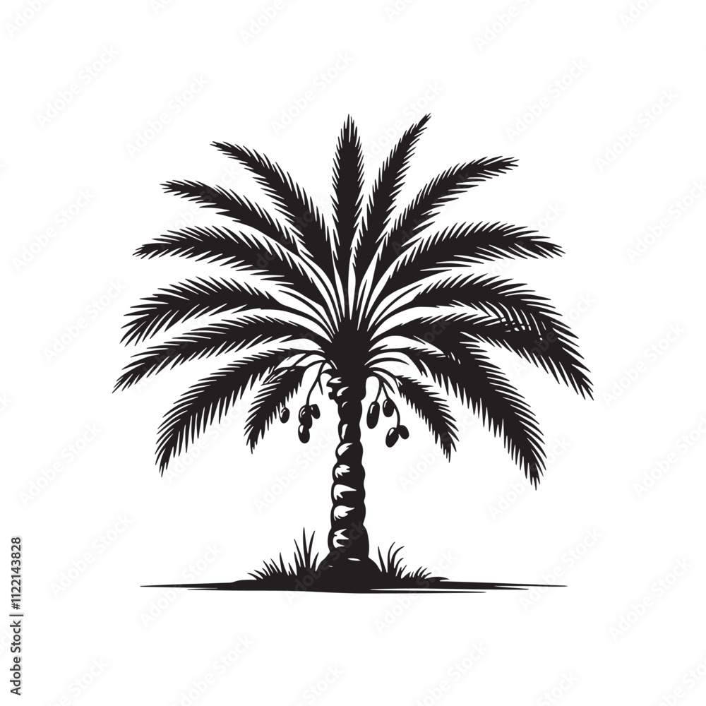 Fototapeta premium date palm with dates vector design illustration