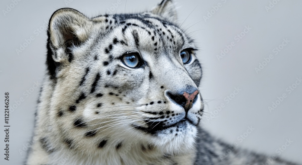 Obraz premium Majestic snow leopard close-up in its natural habitat