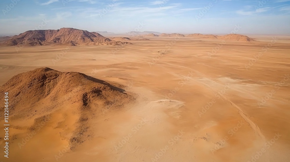 Fototapeta premium Stunning aerial view of vast desert scenery.