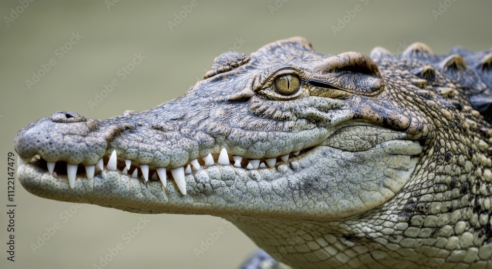 Close-up of crocodile showcasing intricate details of scales and teeth for wildlife and nature enthusiasts Close-up of crocodile showcasing intricate details of scales and teeth for wildlife and nature enthusiasts