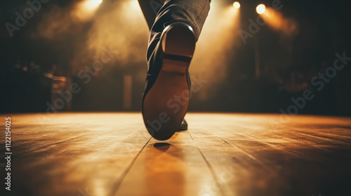 Tap Dancer's Foot on Stage: A Moment of Grace and Rhythm photo