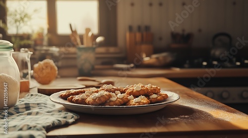 Delicious Homemade Cookies With Creamy Topping