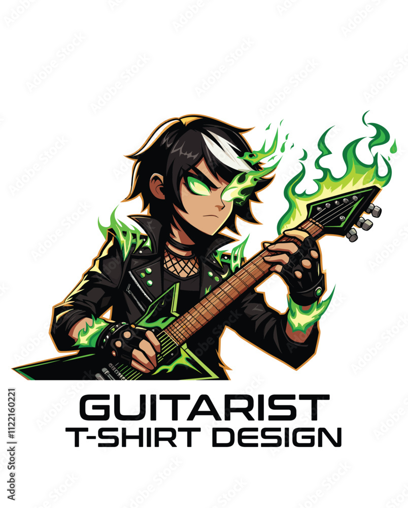 Fototapeta premium Guitarist Vector T Shirt Design