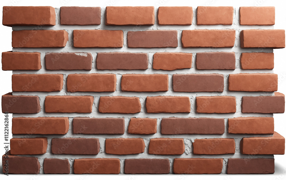 Obraz premium Red brick wall with rustic texture, ideal for backgrounds or architectural concepts