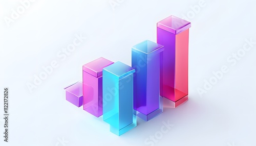 Free Download Abstract 3D Bar Graph with Gradient-Colored Bars - GFXLoad