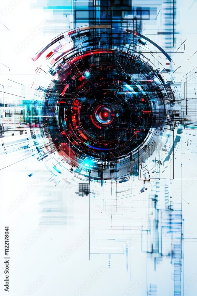 Fototapeta premium An Innovative and Futuristic Digital Abstract Design Featuring Engaging Circular Elements