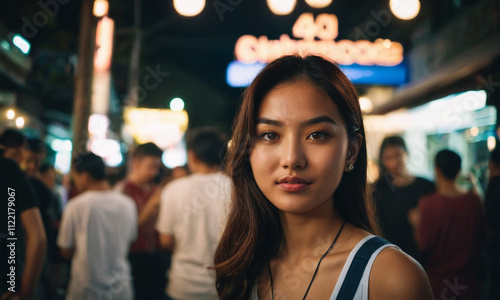 young Asian woman in nightl...