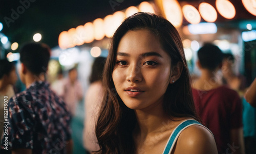 young Asian woman in nightl...
