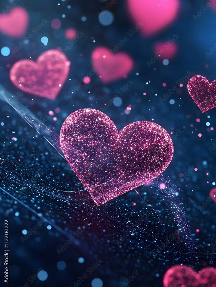 Fototapeta premium Background for Valentine's Day with elements and details of the holiday. Neural network AI generated art