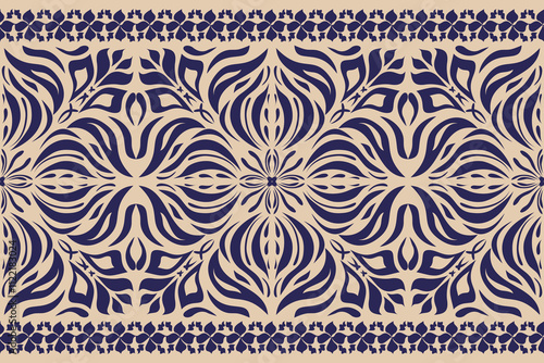 Boho seamless floral pattern damask wallpaper vector illustration. photo