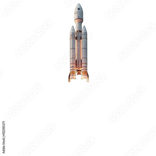 A rocket poised for launch, showcasing advanced space exploration technology.
