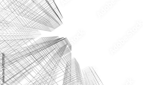 Modern building. Architectural background