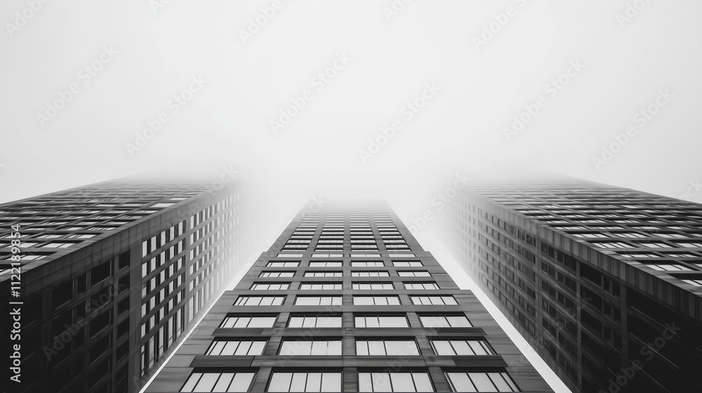 Fototapeta premium illustration of a building covered in fog