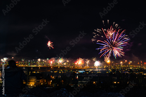 fireworks over the city