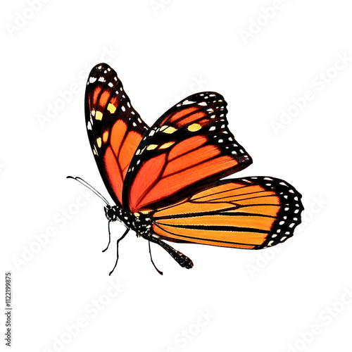 Vibrant monarch butterfly with bold orange and black wings