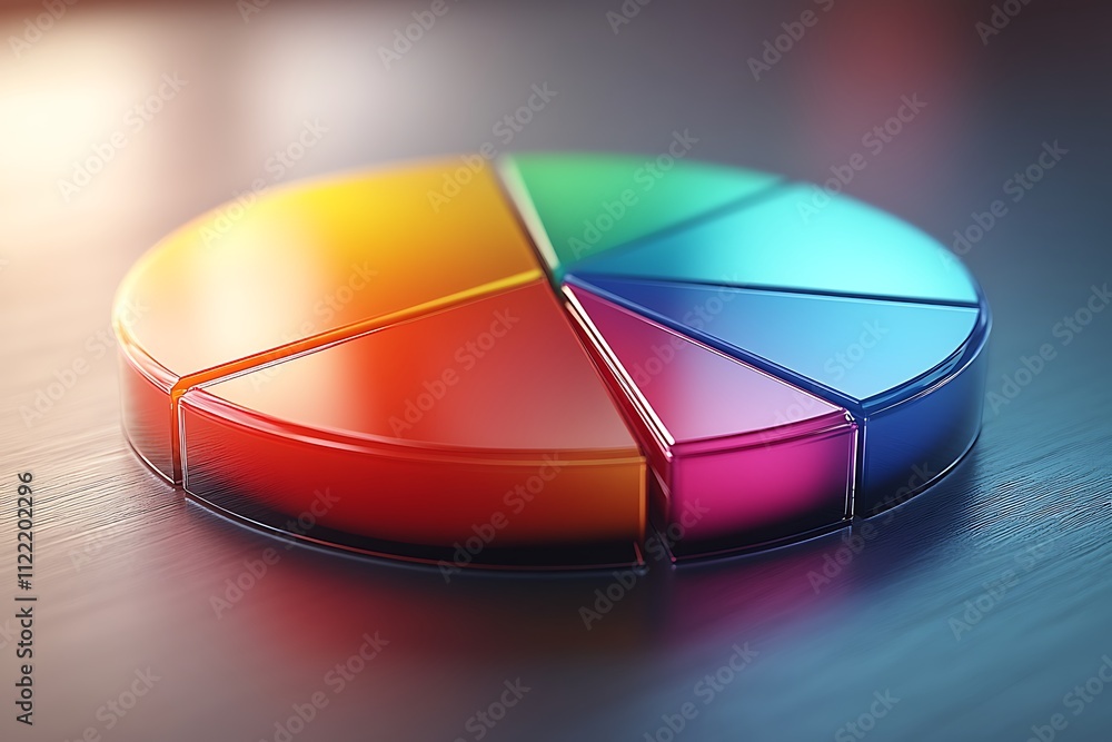 Fototapeta premium Colorful 3D Pie Chart Data Visualization for Business Reports and Presentations