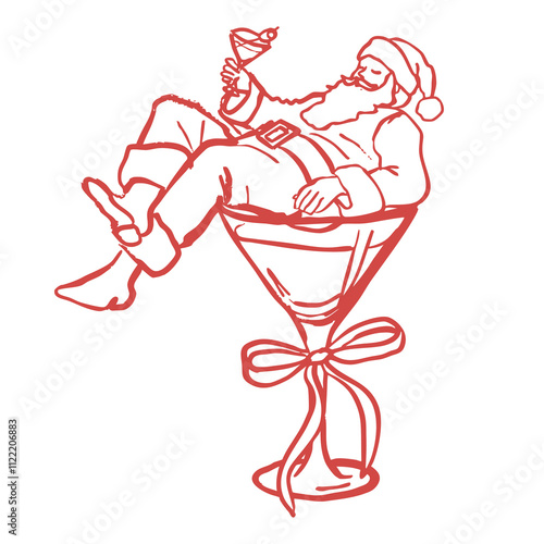 Santa Claus Martini Glass