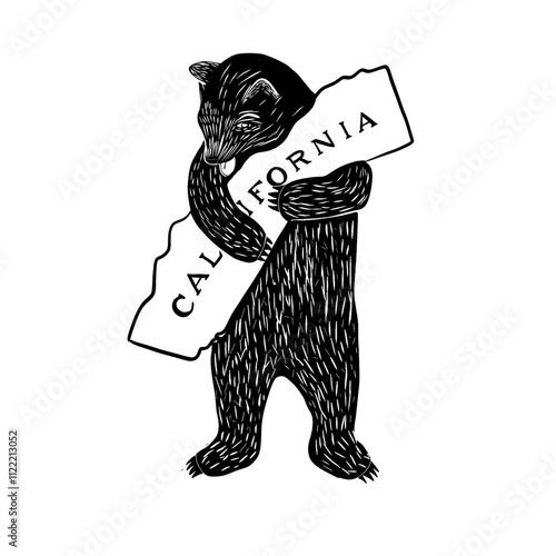 Bear Hugging California Map