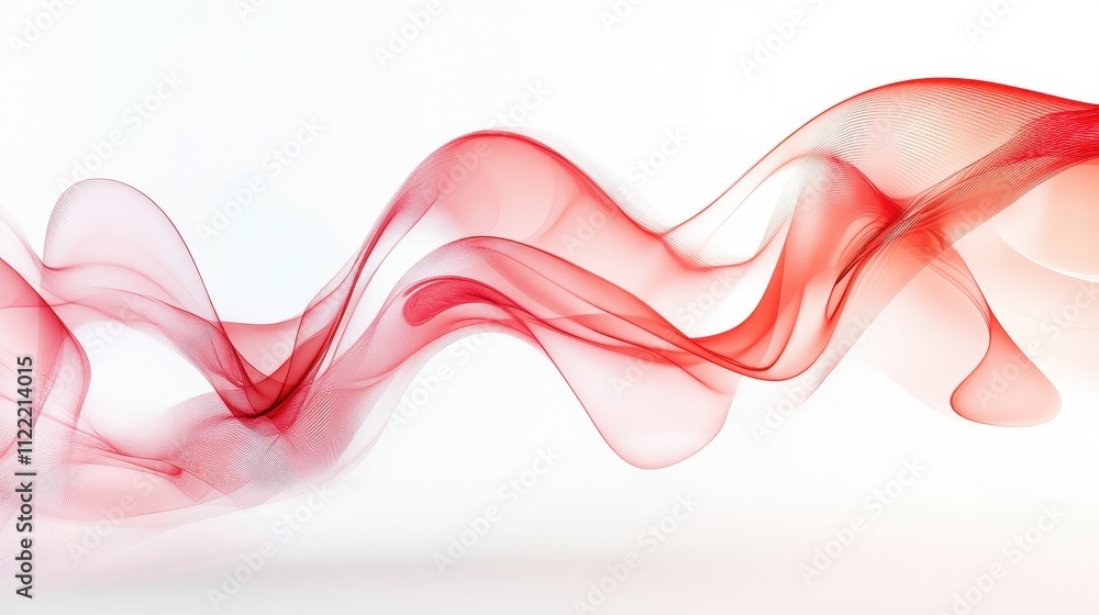 Naklejka premium Abstract Red Wave Flowing Design Art