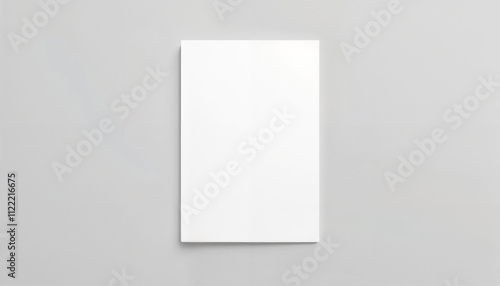 Blank document mockup on gray background for presentation and branding design concepts